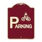 Signmission Parking With Cycle and Lock Symbol Heavy-Gauge Aluminum Architectural Sign, 24" x 18", BU-1824-24625 A-DES-BU-1824-24625 - alternate 1